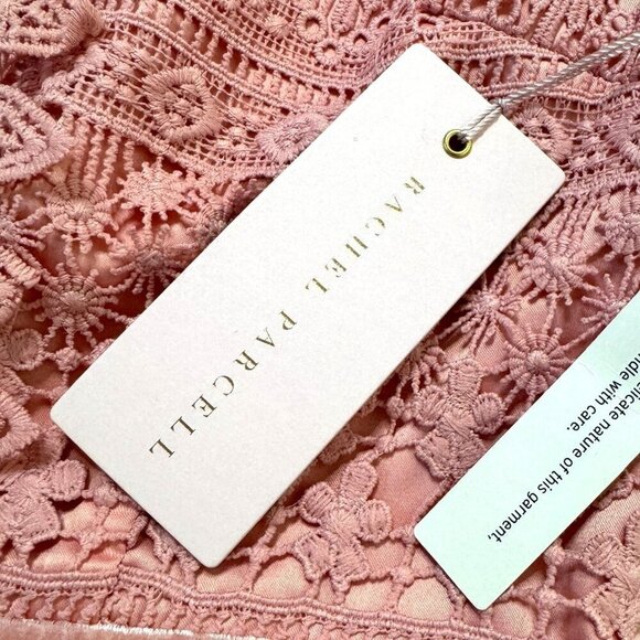Rachel Parcell Pink Bride Lace Crochet Dress Womens M Coquette Legally Blonde‎ - Picture 13 of 15